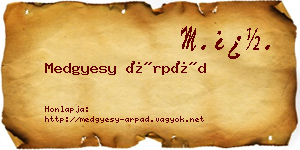 Medgyesy Árpád névjegykártya